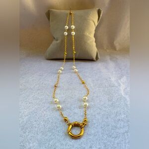 Elegant handmade Gold and Pearl Necklace👌😍